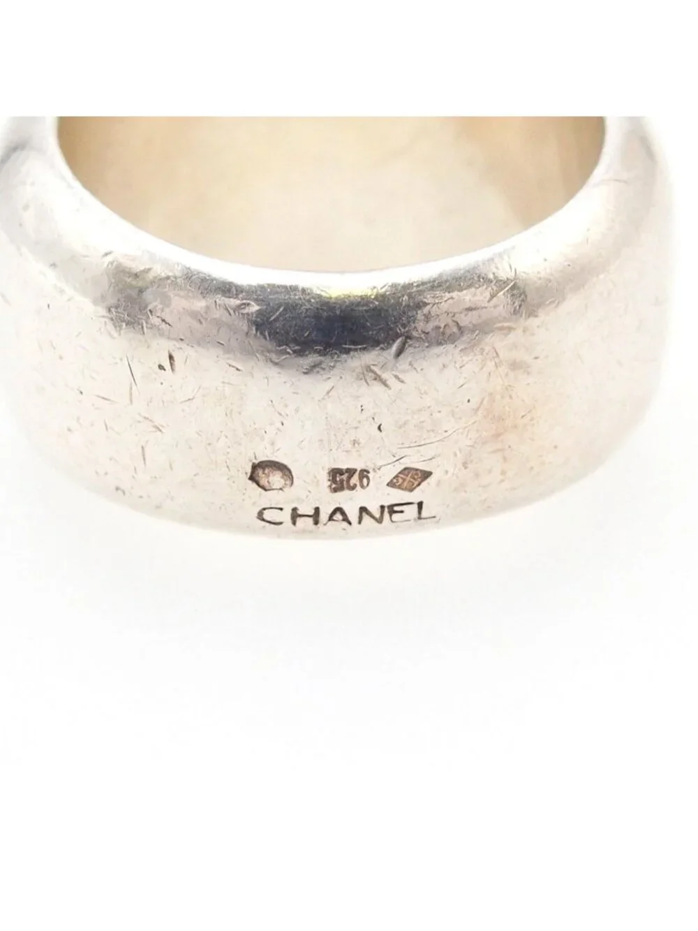 Chanel Ring Silver Logo